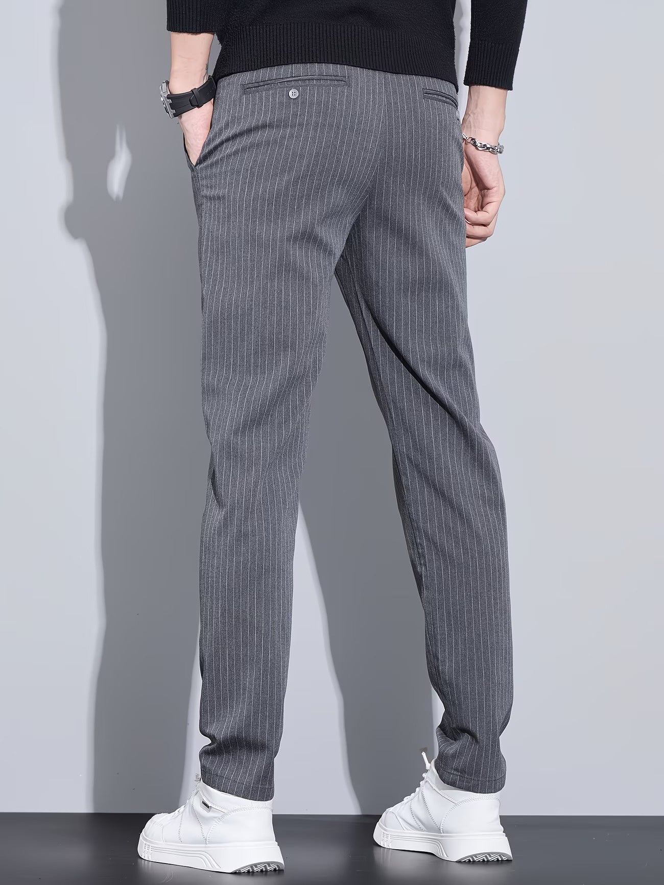 Men’s Slim-Fit Pinstripe Pants