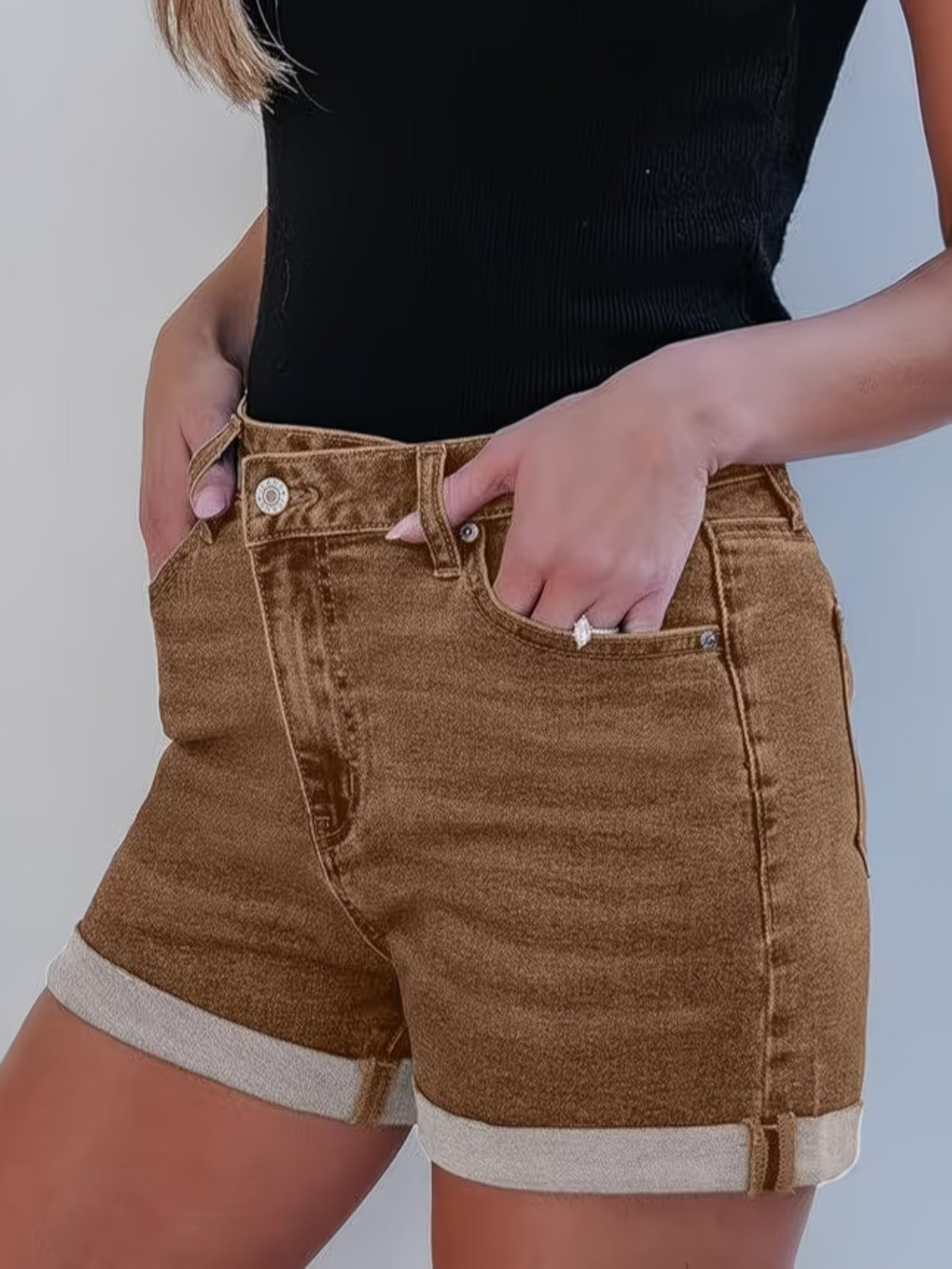 Women’s Asymmetrical Crossover Waist Shorts