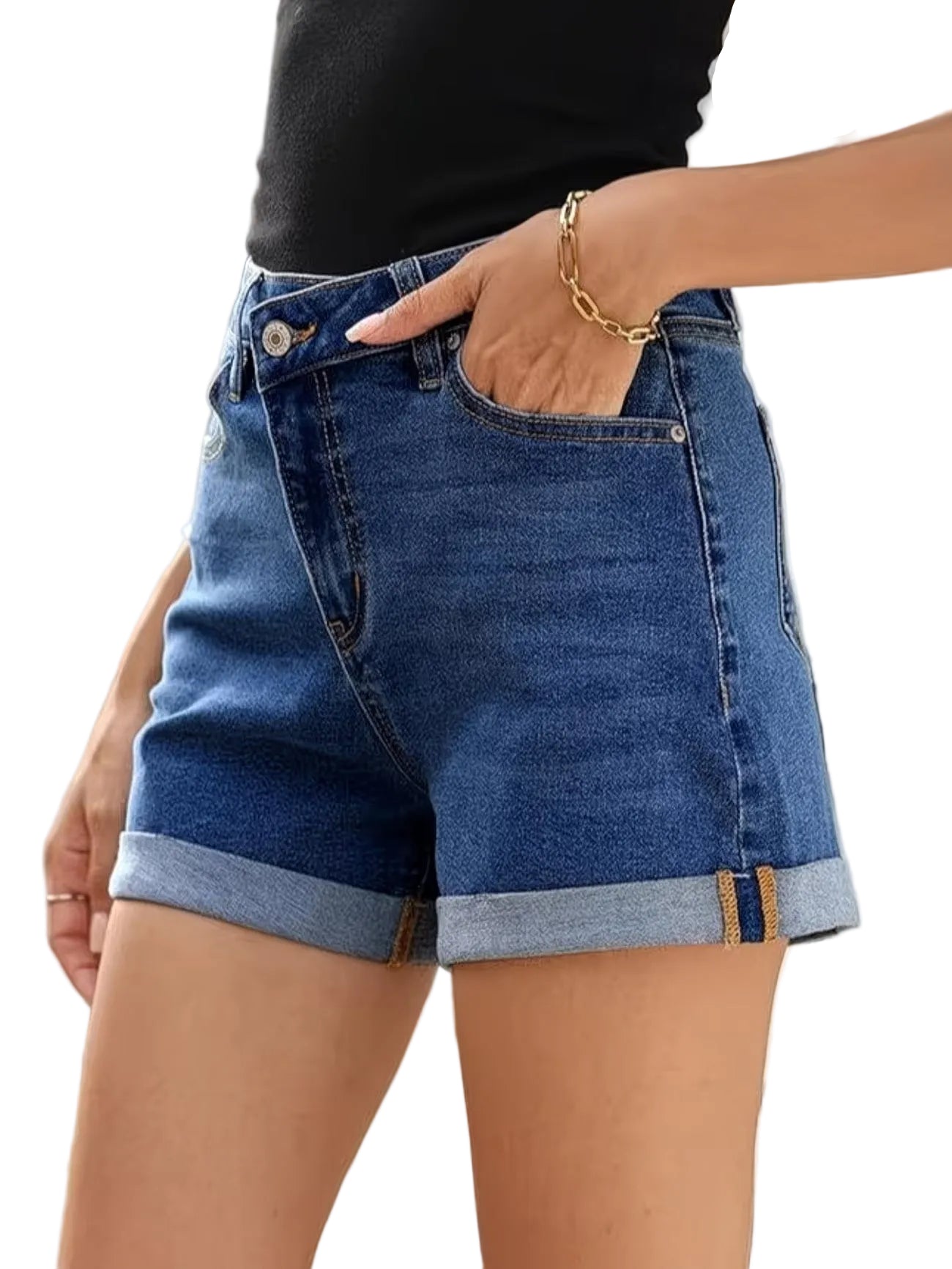 Women’s Asymmetrical Crossover Waist Shorts