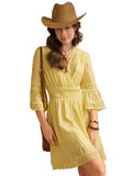 Women’s Textured Lace-Trim Mini Dress